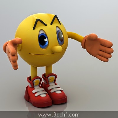 pacman 3d model game character