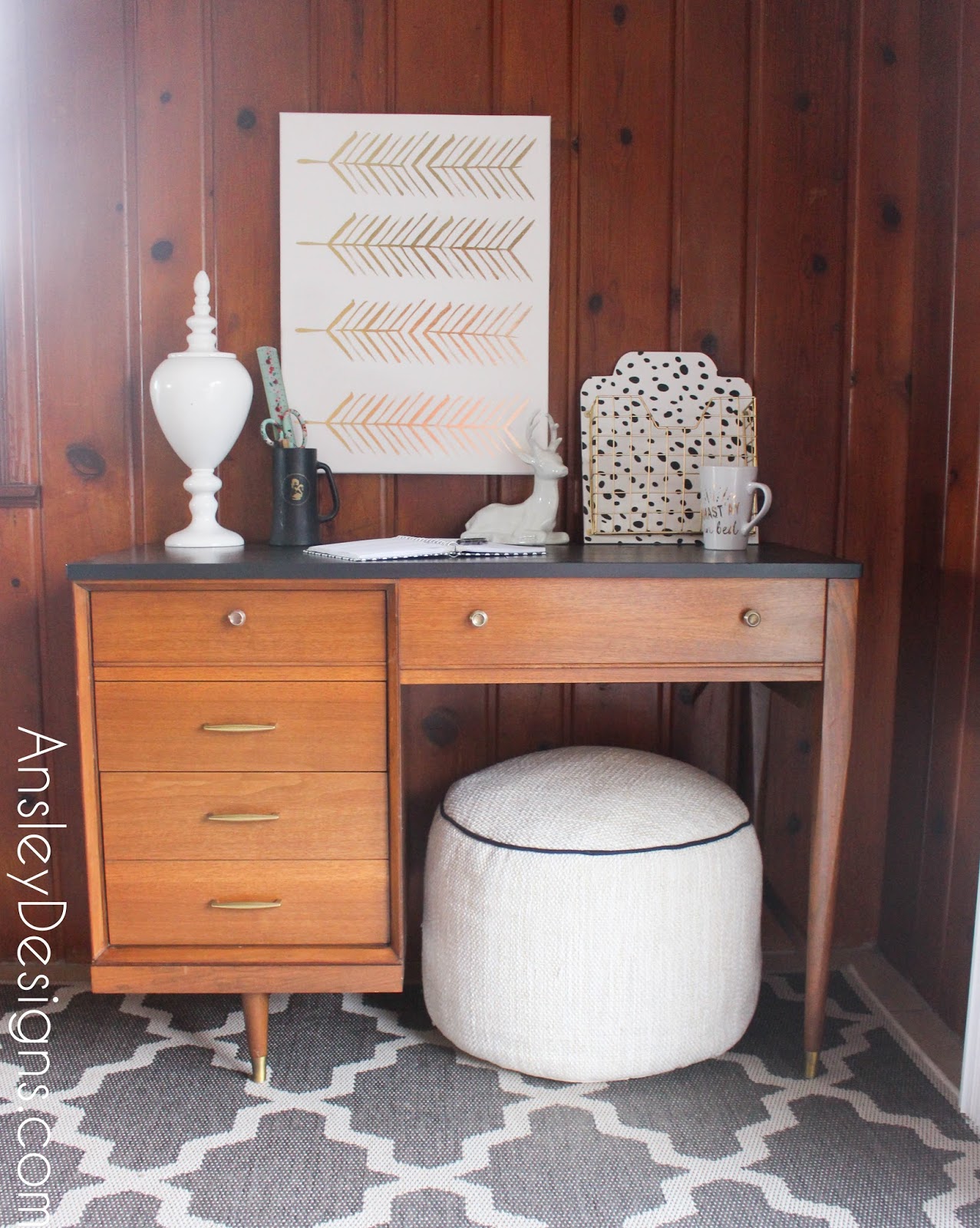 Ansley Designs Vintage Mid Century Modern Desk Vintage Mid Century Modern Painted Desk Mcm Midcentury