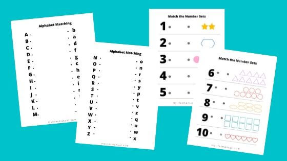 Free Alphabet And Numbers Matching For Kids