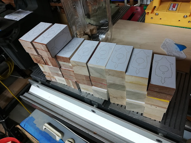 Glued Up Blocks for 3D Bird Houses Ready to Drill