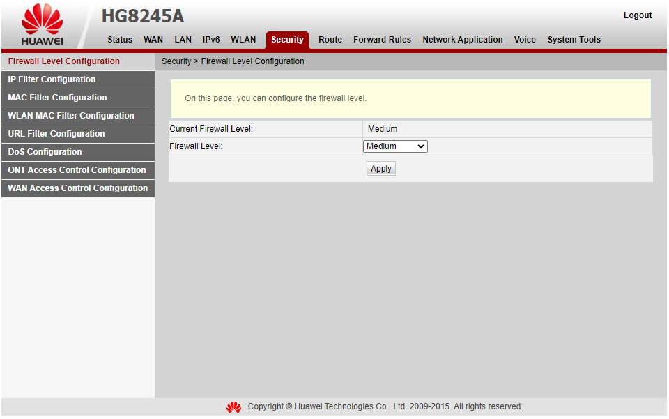 Cara Setting Firewall Modem Indihome Huawei HG8245H