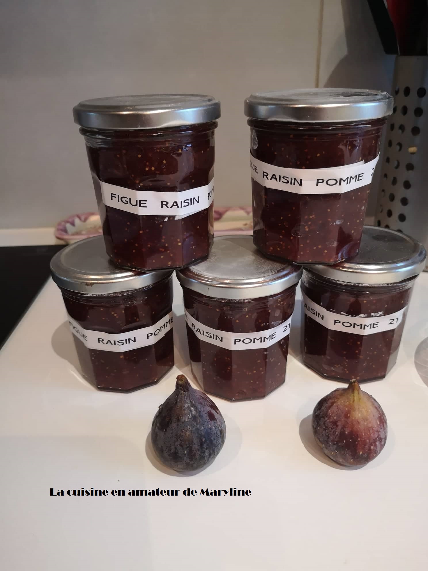 La cuisine en amateur de Maryline Confiture figues pommes raisin au