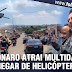 Bolsonaro atrai multidão em Piraí do Sul-PR ao chegar de helicóptero e desfilar em carro aberto. VÍDEOS.