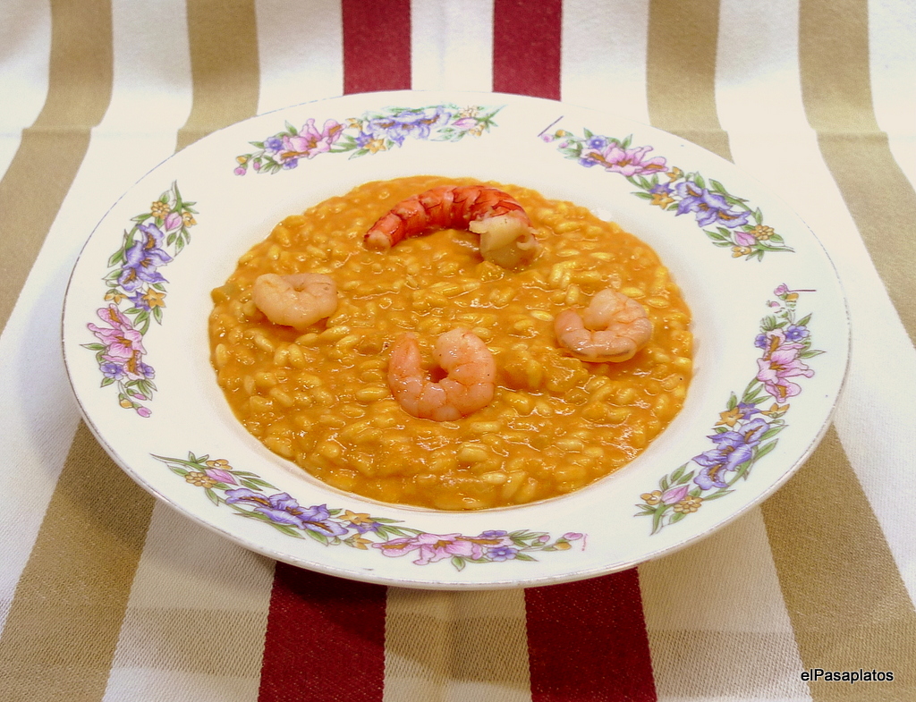 el Pasaplatos Risotto a la crema de camarones