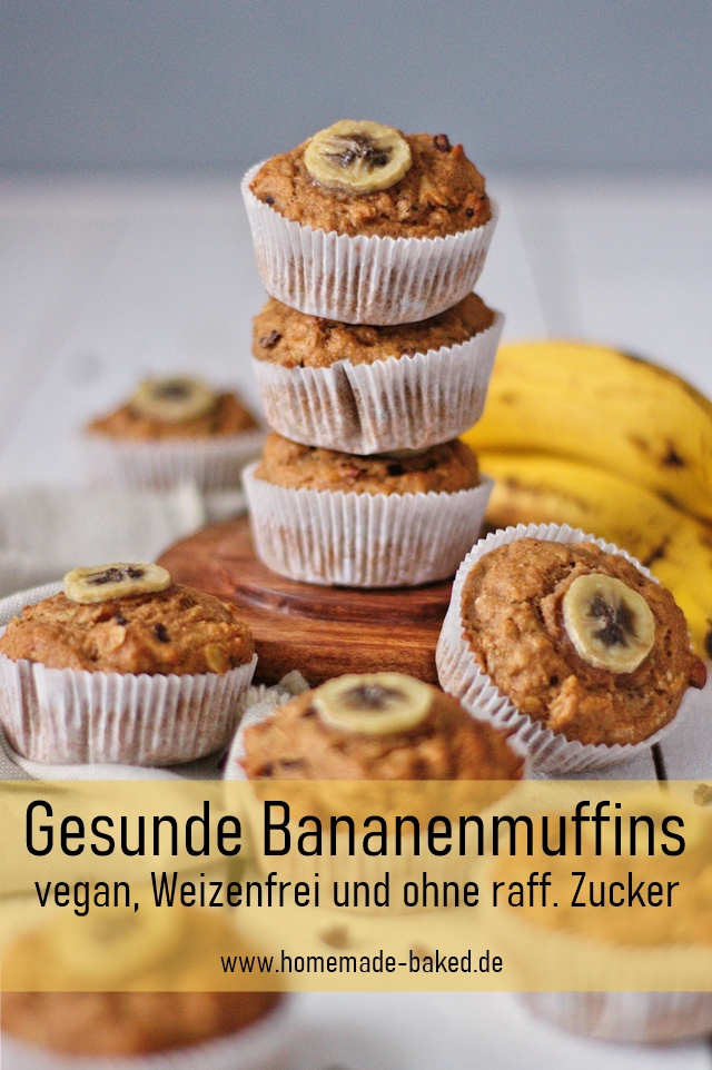 {Rezept} Gesunde Bananenmuffins - vegan, weizenfrei und ohne ...