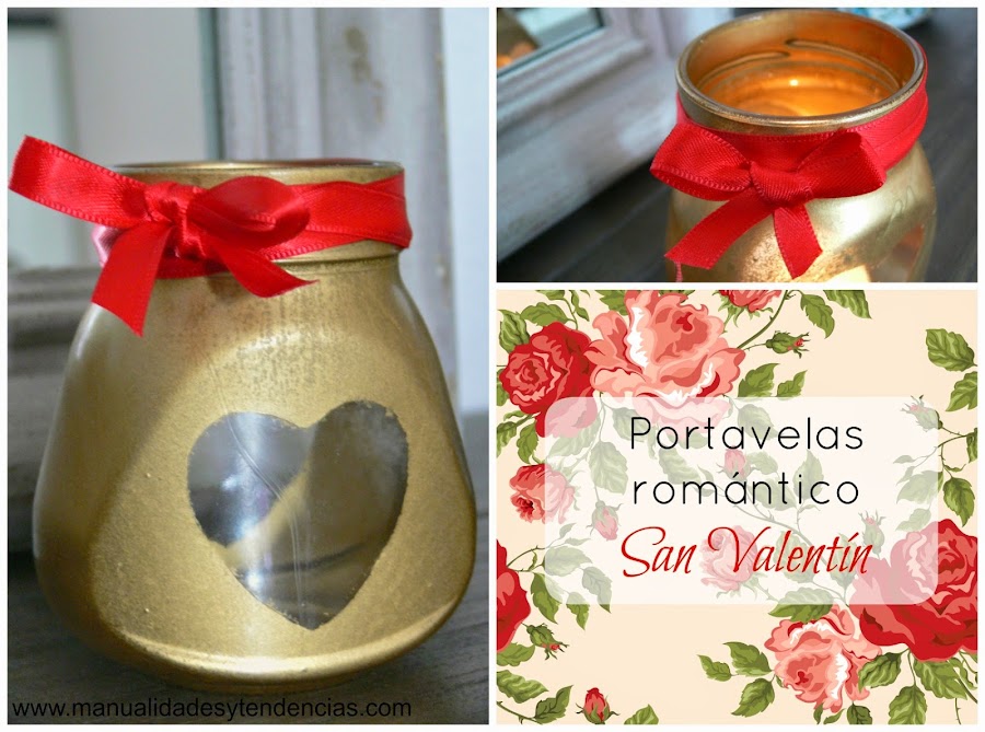Portavelas reciclado para San Valentín
