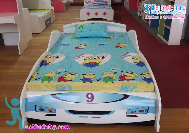 giường ngủ trẻ em, giường ngủ ô tô, kệ sách, bàn học