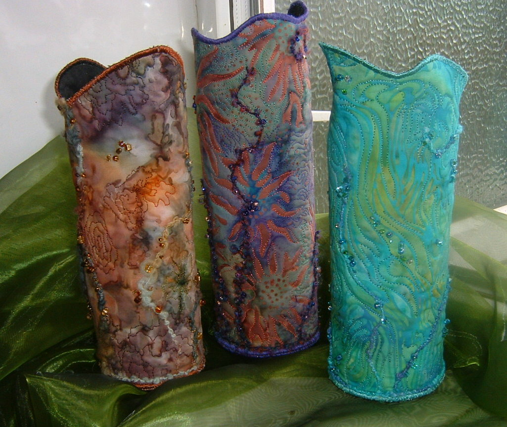 Scrumptious Textiles Fabric Vases and Bowls