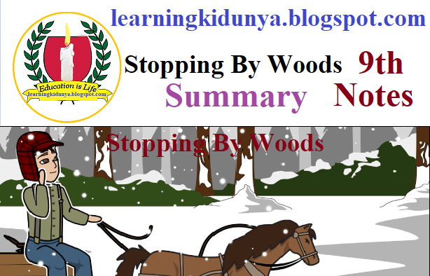 9th Class Stopping by woods Summary