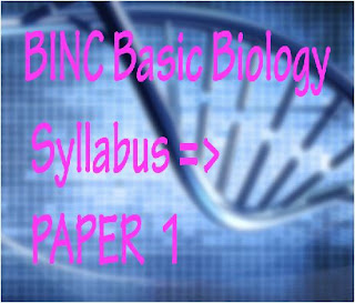 BINC Basic BIOLOGY Syllabus => PAPER 1