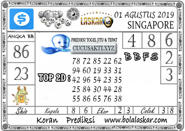 Prediksi Angka Jitu Togel Sgp Singapore Kamis 01 Agustus 2019 Asianbookie