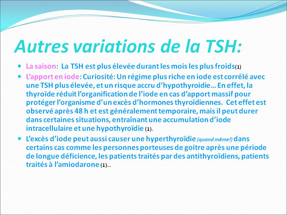CAnalyses Etudes de Cas Analyses Medicales INTERPRETATION D UNE VARIATION DE TSH mots clés