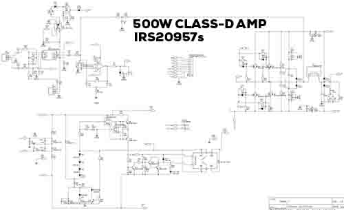 500W Class-D Amp IRS20957 SMD - Electronic Circuit
