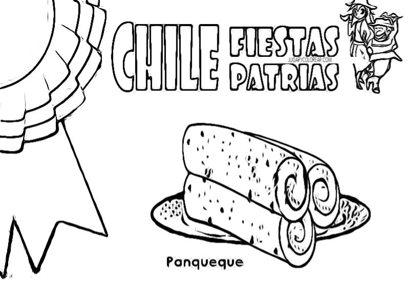  Jugar y Colorear  Colorear fiestas patrias Chile, panqueque, fondas…