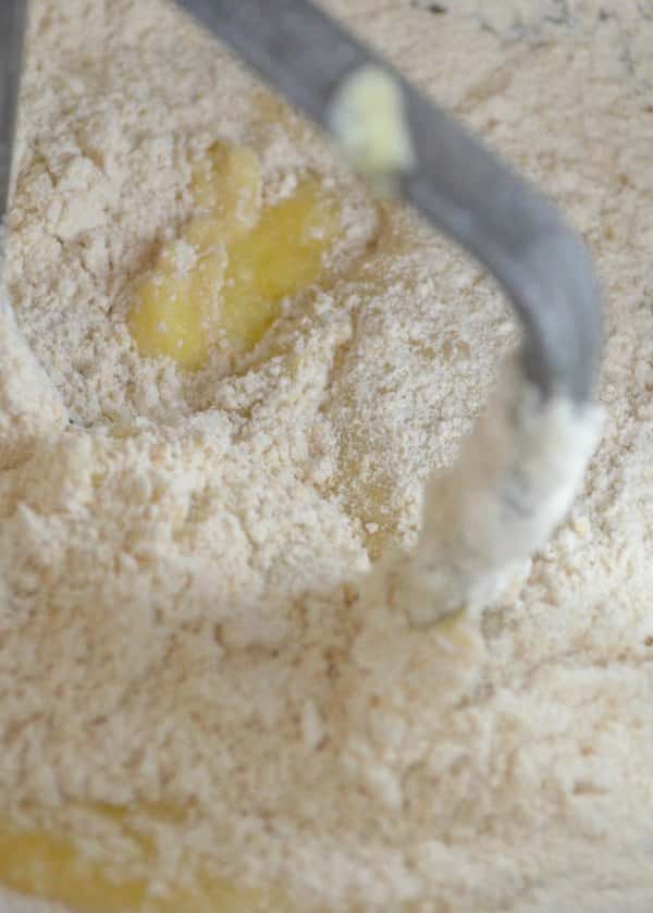 Flour added to Pineapple Upside Down Cake batter from Serena Bakes Simply From Scratch.