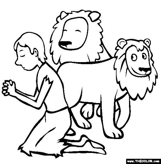 david and the lions den coloring pages - photo #23