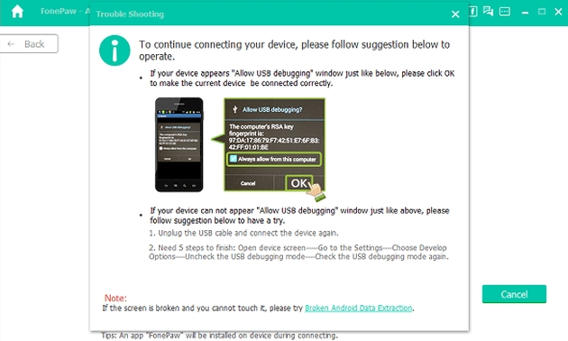 fonepaw android data recovery rooted but no popup fonepaw android data recovery rooted but no popup