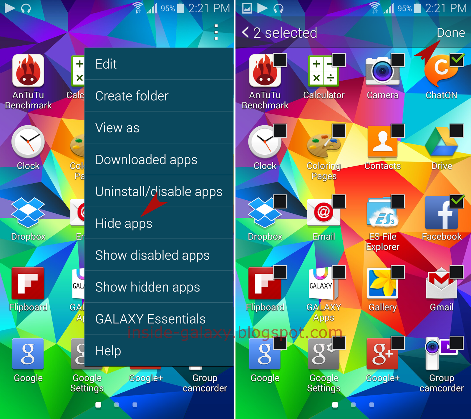 Inside Galaxy Samsung Galaxy S5 How To Hide Or Show Hidden 