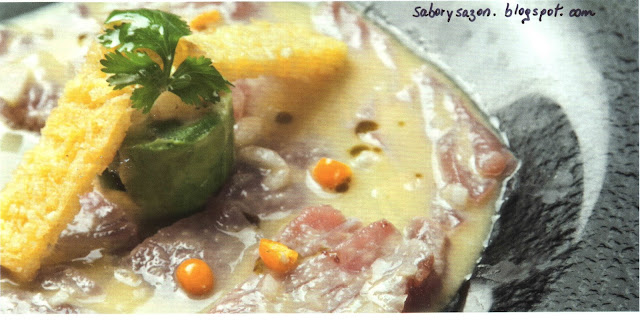 Tiradito de atùn y cocona - un delicioso plato a base de exquisitos ingredientes de la selva peruana     comidadelperuymas.blogspot.com