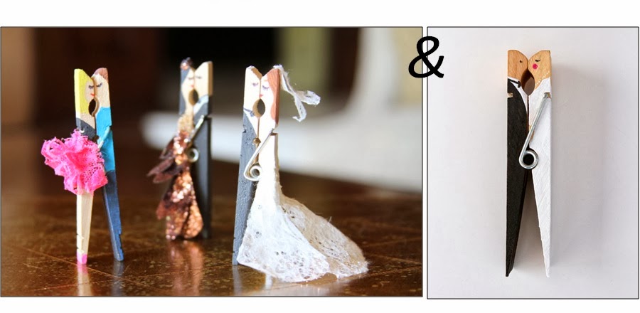 DIY Ideas - Wooden Clothespin Couple in Love