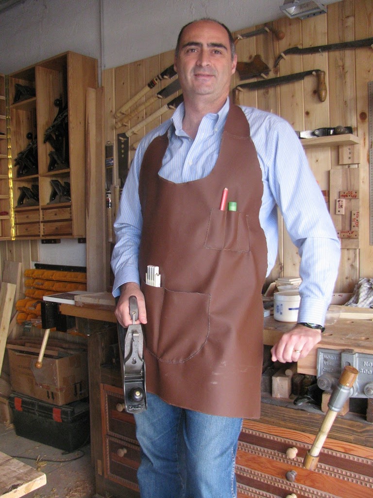 leather woodworking apron