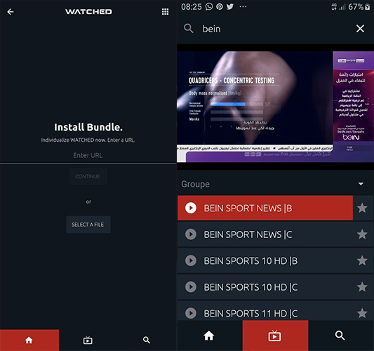 تطبيق WATCHED لمشاهدة قنوات BEIN SPORTS والافلام والمسلسلات مع الترجمة