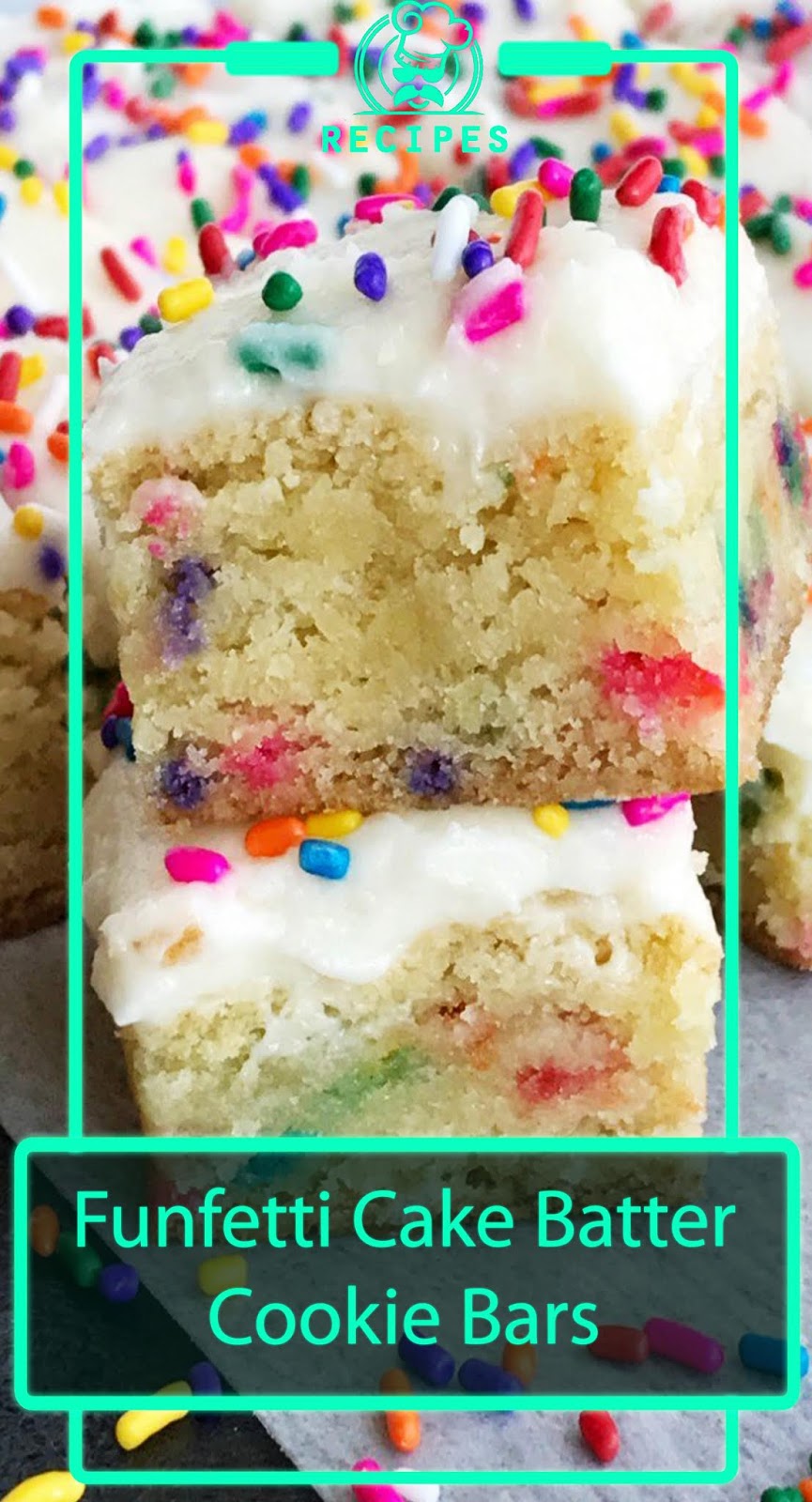Funfetti Cake Batter Cookie Bars 3 SECONDS