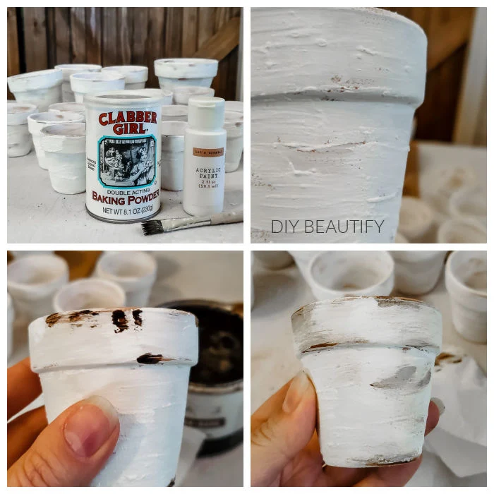aging clay flower pots