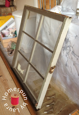 DIY repurposed window table - window before