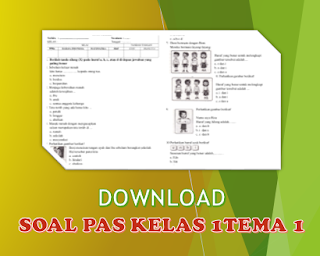 Download Soal PAS Tema 1 Kelas 1 SD