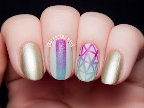 Geometric Gradient Nail Art by @chalkboardnails