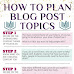 How To Plan Blog Post Topics?