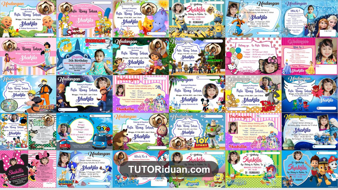 Free 30+ Desain Undangan Ulang Tahun Anak Format CorelDraw CDR