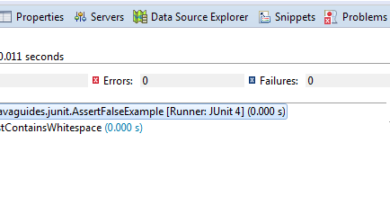 JUnit Assert.assertFalse() Method Example