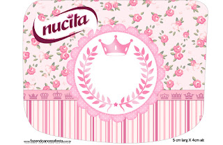 Corona Rosada en Shabby Chic: Etiquetas para Candy Bar para Imprimir Gratis.