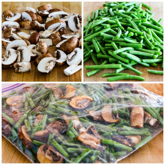 Kalyn's Kitchen® Roasted Green Beans with Mushrooms, Balsamic, and