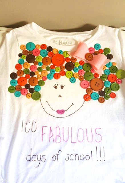 100 days of fabulous - bows and buttons 100 days of school shirt