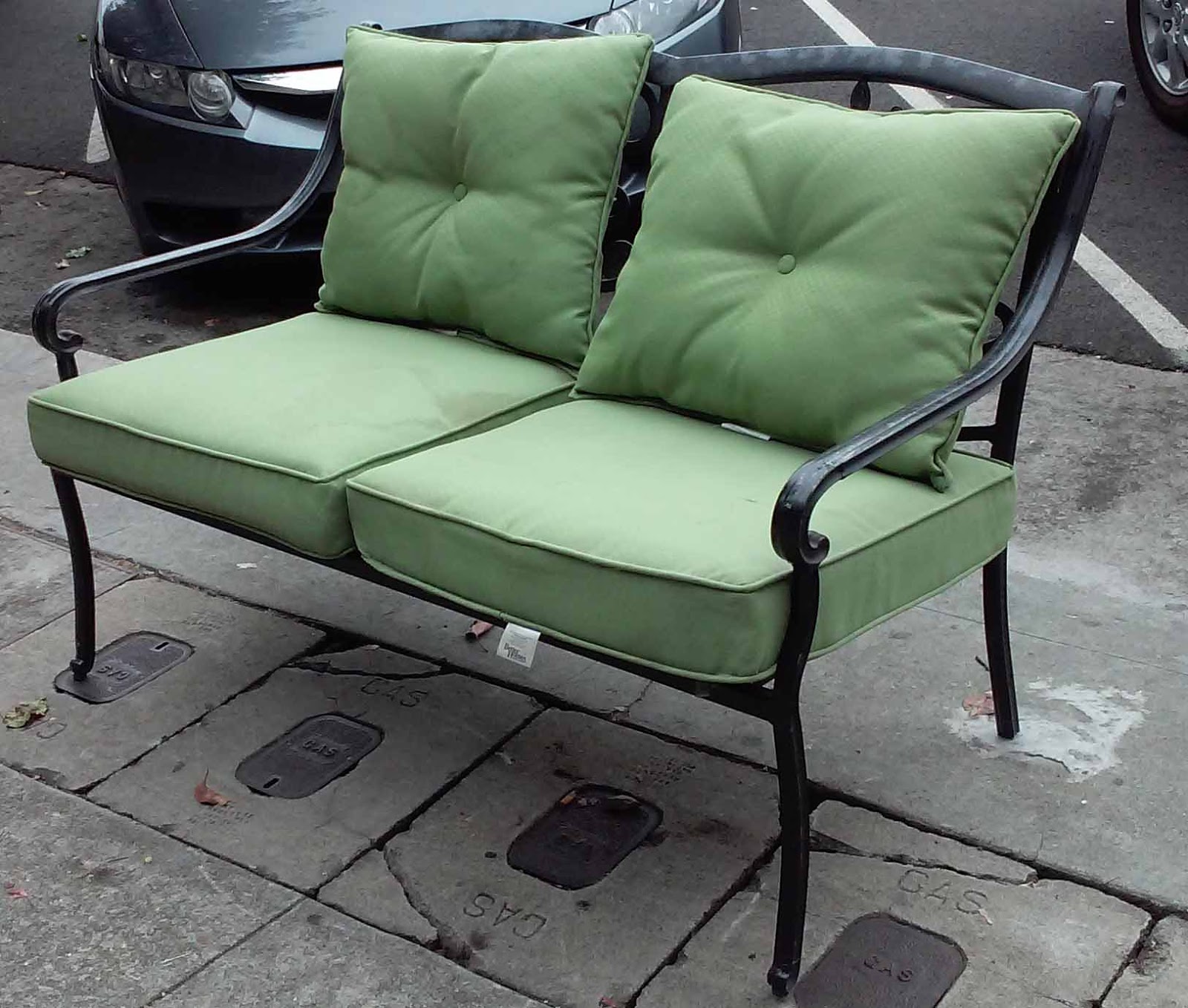 UHURU FURNITURE & COLLECTIBLES SOLD Patio Settee With Removable