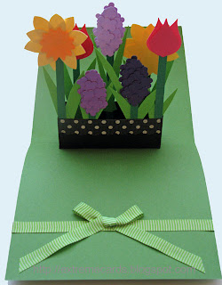 pop up card flower box
