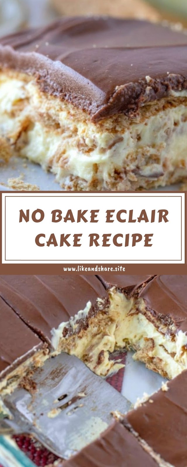 NO BAKE ECLAIR CAKE RECIPE