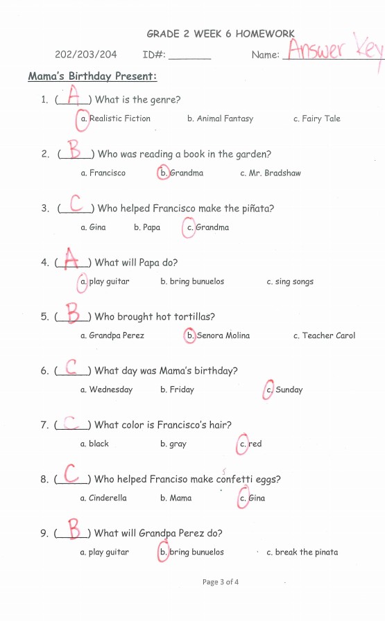 Main Objective 7th Grade English Worksheets With Answer Key