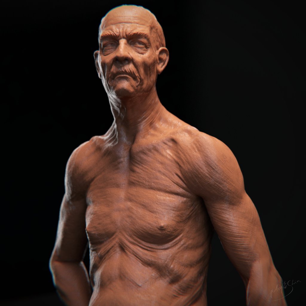 Yin Shiuan's Blog_I Have A CG Dream ZBrush Old Man Bust Sketch