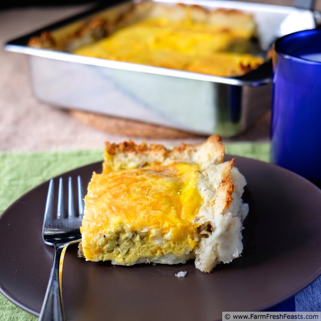 Farm Fresh Feasts Hatch Chile, Egg & Potato Casserole