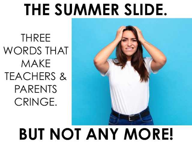 Stop the Summer Slide. Three words that make teachers and parents cringe. But not anymore! image of stressed out woman