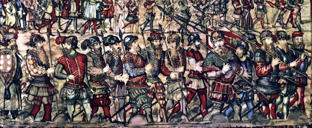 Португальская пехота середины XVI века на гобелене того времени