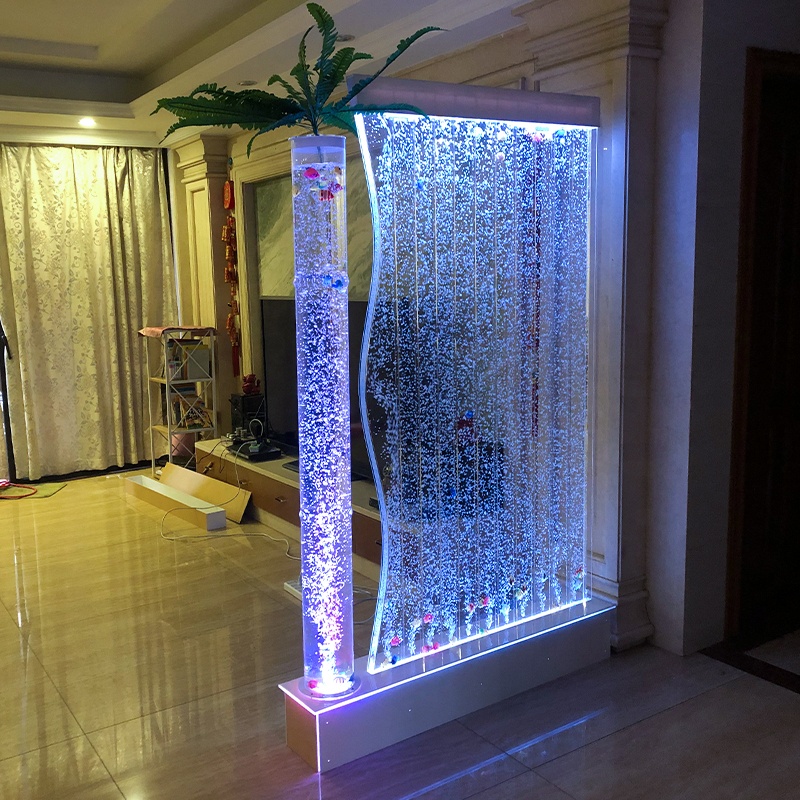 Bubble Water Wall Design Ideas LED Water Bubble Wall Aquarium