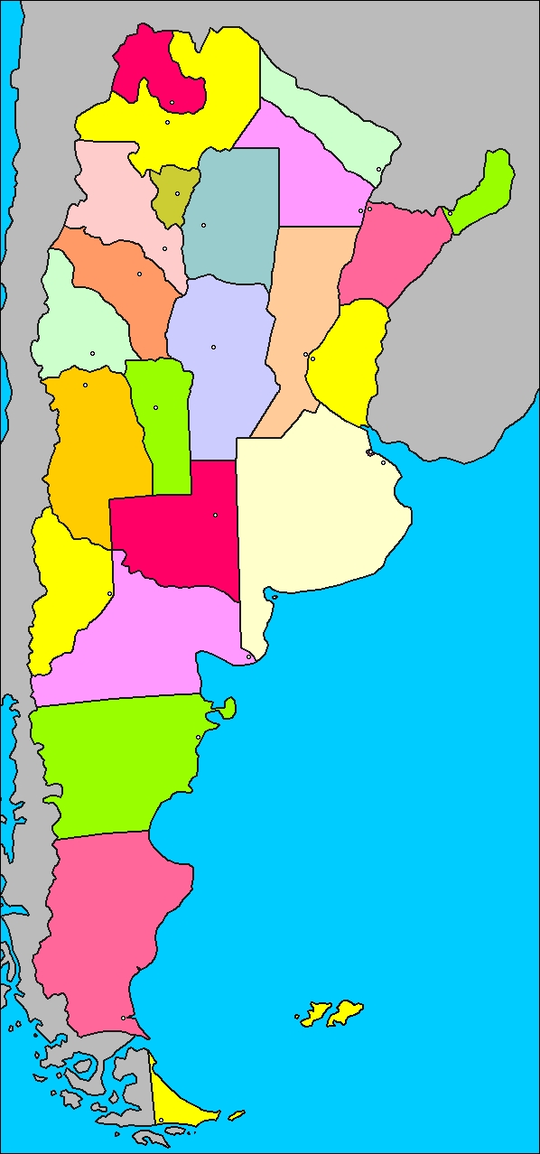 Mapa de la costa atlántica argentina