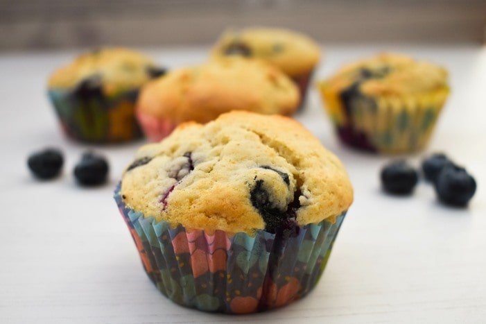 Vegan blueberry ginger muffins