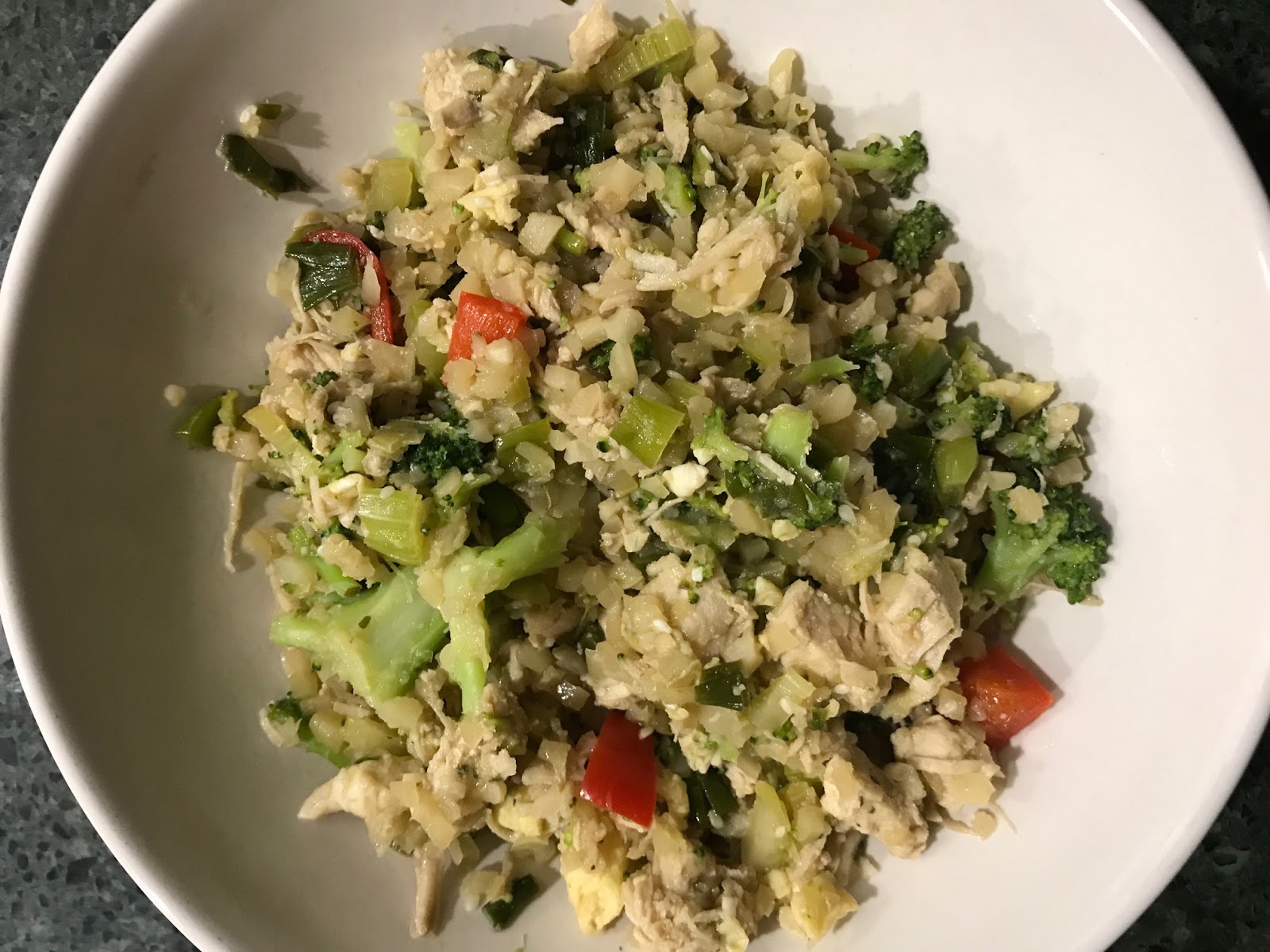 Cooking Mommy Cauliflower Chicken Fried "Rice" (Keto)