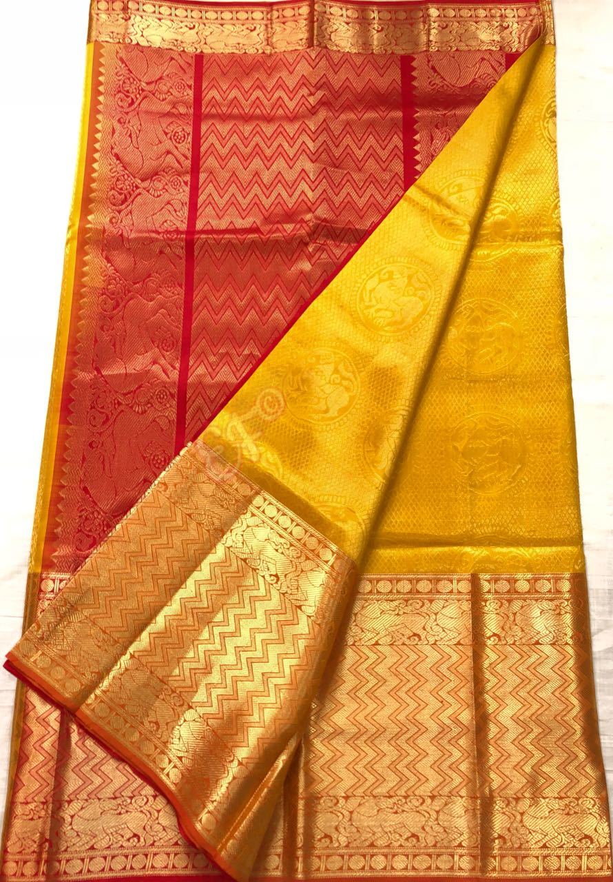 Pure Handloom kanchi Gadwal Pattu Sarees